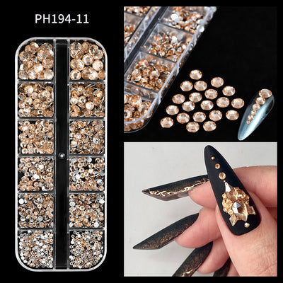Uñas Decorativas Cuadradas con Cristales Brillantes - Image 16