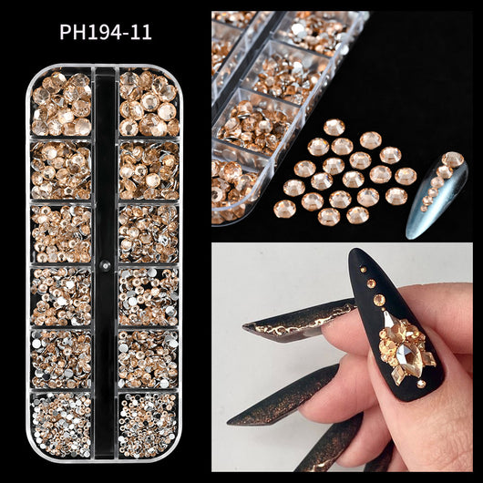 Uñas Decorativas Cuadradas con Cristales Brillantes - Image 16