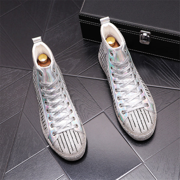 Botas Martin para Hombre con Detalles de Cristal Rhinestone