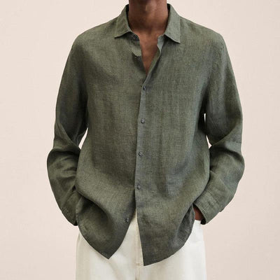 Camisa Cardigan Holgada con Solapa para Hombre - Botones Frontales - Image 8