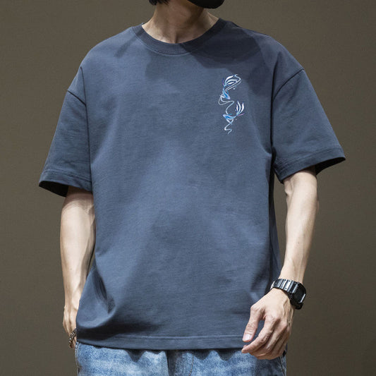 Camiseta Retro Americana Pesada de Manga Corta para Hombre - Image 2
