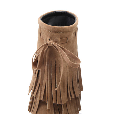 Botas Cortas de Tacón Alto con Flecos para Mujer - Image 12