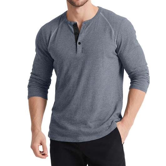 Suéter Retro con Botones y Contraste de Colores para Hombre