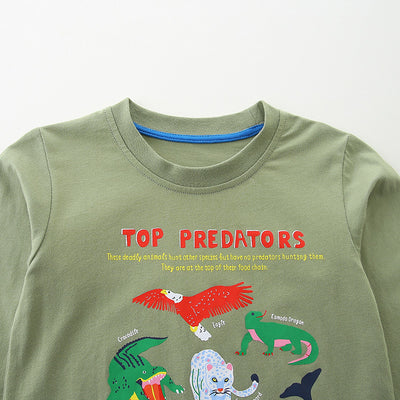 Camiseta Infantil Manga Larga Estilo Europeo Americano con Estampado de Animales - Image 3