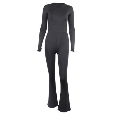Jumpsuit Cuello Redondo Manga Larga con Espalda Abierta - Image 5