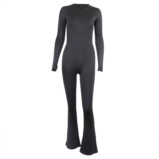 Jumpsuit Cuello Redondo Manga Larga con Espalda Abierta - Image 5