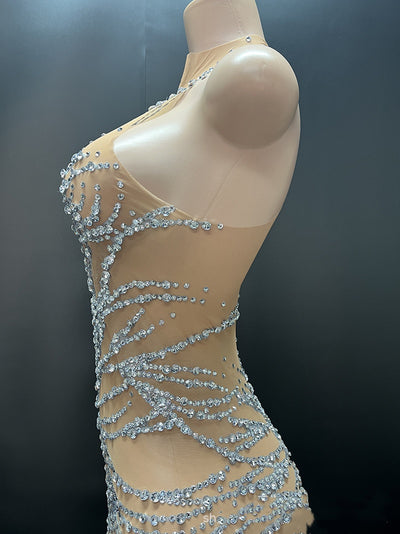 Vestido de Noche Gasa Cristal Brillante para Anfitriona - Image 14