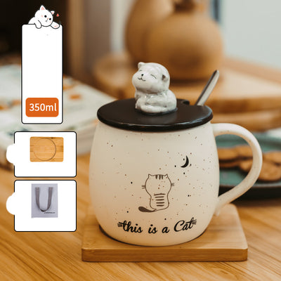 Taza de Cerámica con Tapa y Cucharilla para Café - Diseño Gato - Image 22