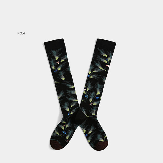Calcetines de Skate Jacquard Rojo Neto Estilo Europeo - Image 16