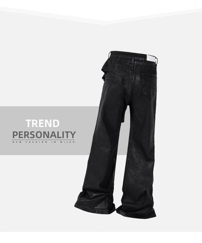Pantalones Bootcut de Vinilo con Costuras Desgastadas - Image 9