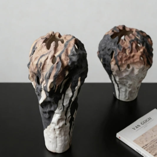 Jarrón de Arte Cerámica Estilo Wabi-sabi Clásico Chino Contemporáneo