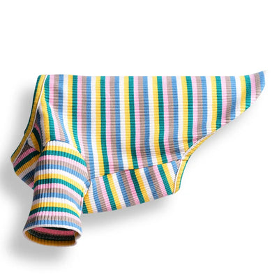 Playera Fresca de Algodón Transpirable a Rayas para Perros y Gatos - Image 12