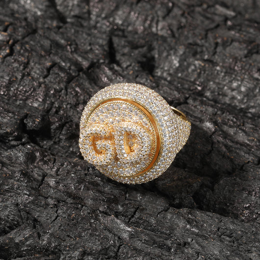 Anillo Hip Hop Giratorio con Letras DIY y Zircones - Image 9