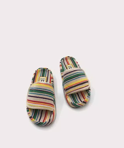 Sandalias de Suela Gruesa para Mujer - Diseño Arcoíris en Lona, Estilo Casual Verano - Image 5