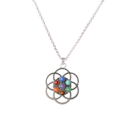 Collar Colgante de Piedra Energética Plata Oculta para Yoga - Image 19