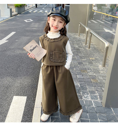 Conjunto de Tres Piezas: Chaleco Stringy Selvedge Fashionable para Niñas - Image 20