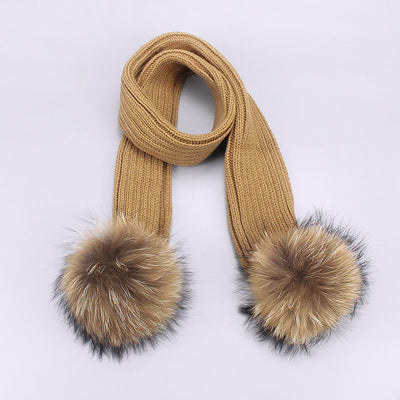 Set Gorro y Bufanda Doble Lana con Pompones para Niños - Image 6