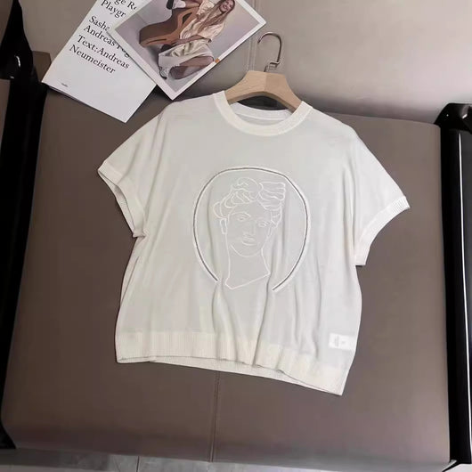 Suéter Tejido Corto para Mujer con Patrón de Cuentas - Diseño Industrial Moderno - Image 3