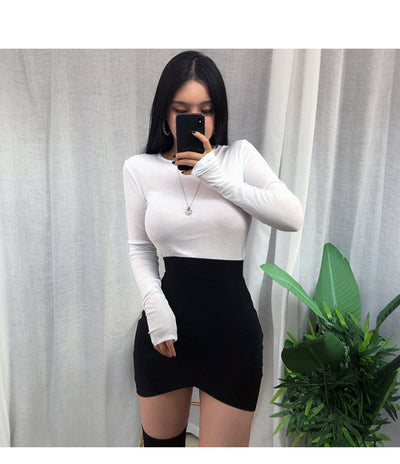 Blusa Semitransparente de Manga Larga en Colores Sólidos - Image 26