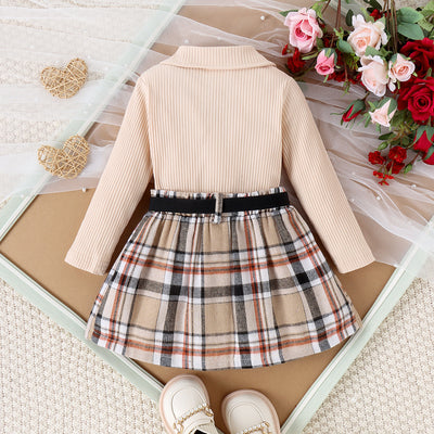Conjunto Elegante de Otoño e Invierno para Niñas con Falda Plisada de Manga Larga - Image 14