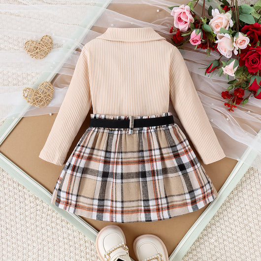 Conjunto Elegante de Otoño e Invierno para Niñas con Falda Plisada de Manga Larga - Image 14