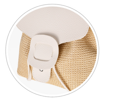 Mochila de Viaje Compacta para Mujer - Bolso Tejido de Paja - Image 8
