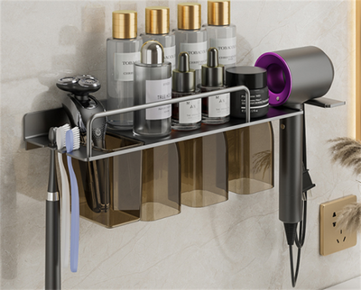 Organizador de Baño Mural 2 en 1 - Soporte para Secador y Cepillo de Dientes - Image 20