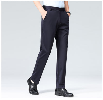 Pantalones Casuales Ejecutivos Slim Fit Ice Silk Antirruga para Hombre - Image 14
