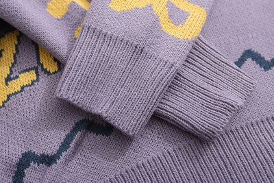 Suéter de Cuello Redondo con Estampado de Letras para Parejas - Image 5