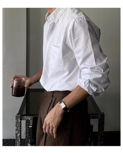 Camisa Suelta de Manga Larga para Hombre - Primavera y Otoño - Image 22