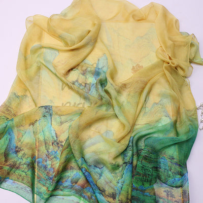 Pañuelo de Tul Qianli Jiangshan Tu para Mujer - Image 10