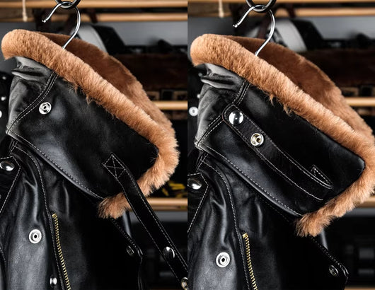 Chaqueta para Hombre con Cuello de Piel Desmontable y Cinturón Ajustable - Image 24