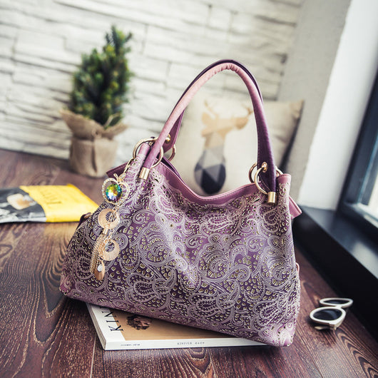 Bolso de Hombro Capacidad Extra Grande con Patrón Pavo Real - Image 6