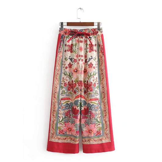 Traje Casual de Otoño para Mujer con Blazer Estampado y Cinturón, Pantalón Ancho - Image 6