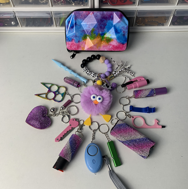 Set de 16 Llaveros Brillantes para Bolso