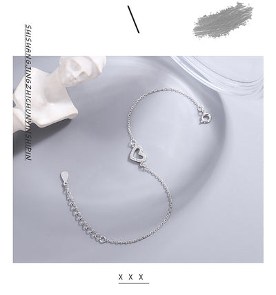 Pulsera Tobillera de Plata Esterlina 925 con Diamante Love - Image 12