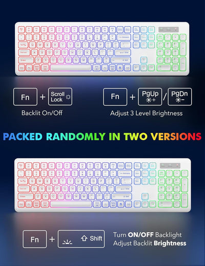 Teclado y Ratón Inalámbricos con Retroiluminación 24g Recargables - Image 24