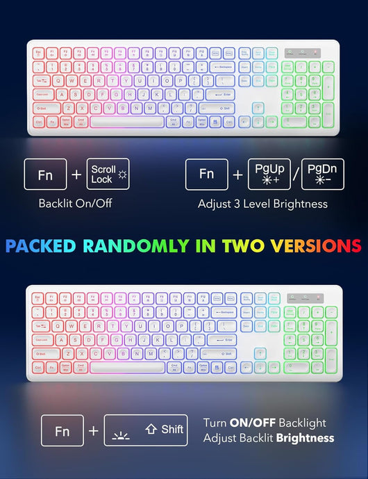 Teclado y Ratón Inalámbricos con Retroiluminación 24g Recargables - Image 24