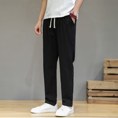 Pantalones de Lino Hombre Estilo Asiático - Cintura Elástica Cómoda y Transpirable - Image 7