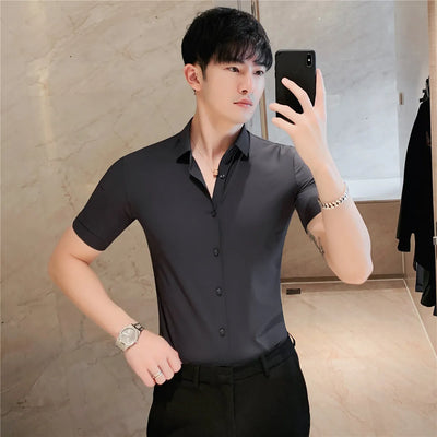 Camisa Deportiva Elástica de Manga Corta para Hombre - Image 32