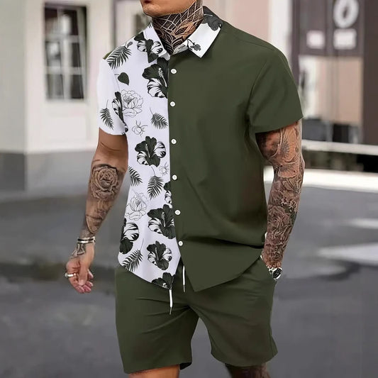 Traje Hawaiano Hombre 3D Estampado Manga Corta - Image 2