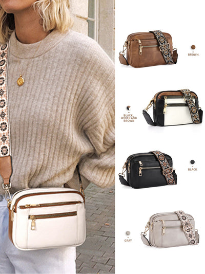 Bolsa Crossbody Multiusos con Diseño Vaca y Cierre de Cremallera - Image 25