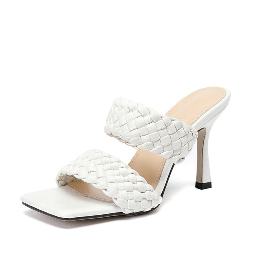 Pantuflas Elegantes de Tacón Alto para Mujer con Punta Cuadrada - Image 11