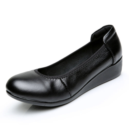 Zapatos de Trabajo Cuero Auténtico para Mujer Negro Antideslizantes Planos - Image 6