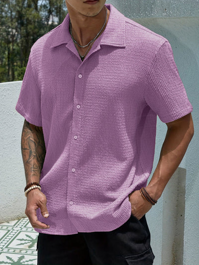 Camisa Casual Retro Resort con Cuello Solapa para Hombre - Image 39