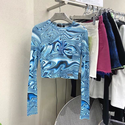 Blusa Manga Larga Estampado Tie-Dye con Protección Solar y Malla Transpirable - Image 9