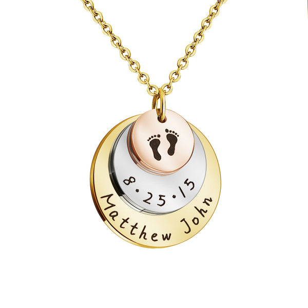 Collar Conmemorativo Personalizado con Huella de Mano y Pie - Image 3