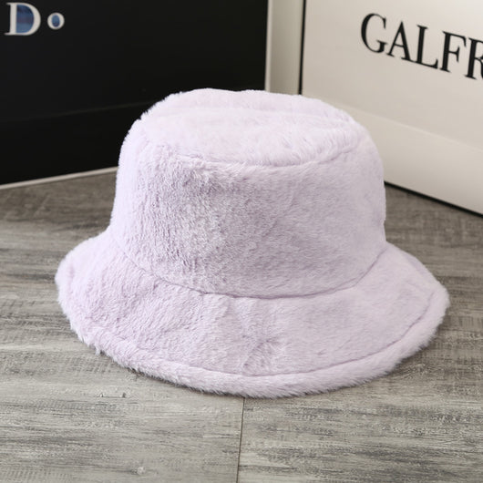 Gorro Suave de Felpa Británico para Mujer - Diseño Clásico de Color Sólido