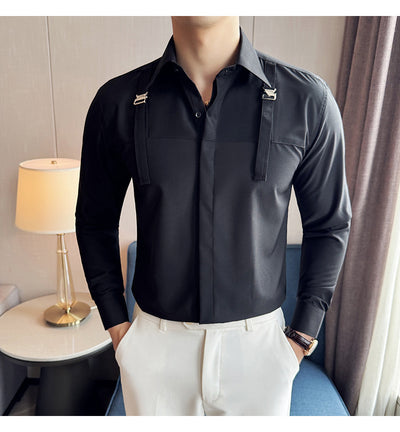 Camisa Minimalista de Manga Larga para Hombre - Estilo Versátil y Moderno - Image 23