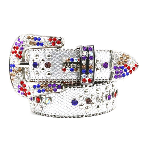 Cinturón de Cuero para Hombre con Diseño de Serpiente y Cristales Brillantes Hecho a Mano - Image 2